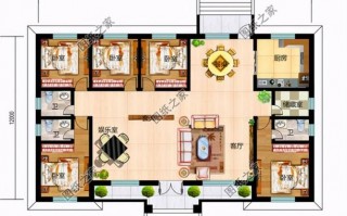 农村自建房设计图 单层5室一厅-农村自建房设计图五个卧室