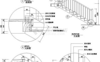 楼梯扶手设计图与尺寸详图图片-楼梯扶手设计图