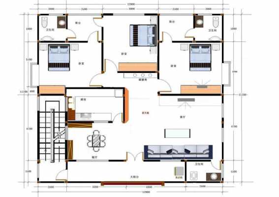 自建房户型风水设计图_自建房户型平面图大全-第1张图片-室内构图家装