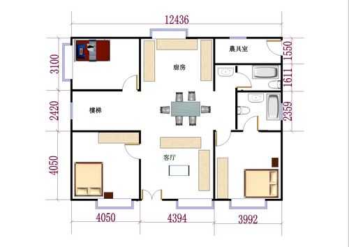 盖房子设计图农村一层三间 自己盖房子设计图农村-第2张图片-室内构图家装