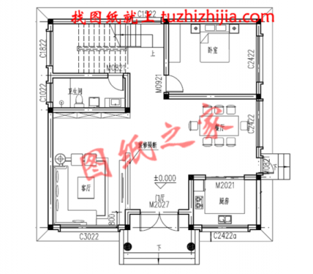 120平方米二层房屋设计图-第3张图片-室内构图家装