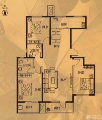 126平方两室两厅设计图_126平方三室两厅户型图-第1张图片-室内构图家装