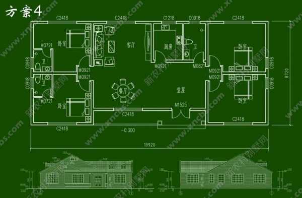 17米乘17米房屋设计图-17米x12米房屋设计图-第2张图片-室内构图家装