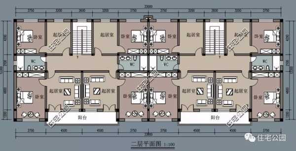 农村带堂屋双拼效果图-农村带堂屋修房子设计图-第2张图片-室内构图家装