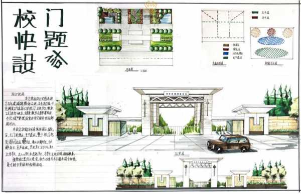 学校大门快题设计效果图 学校大门快题设计图-第2张图片-室内构图家装