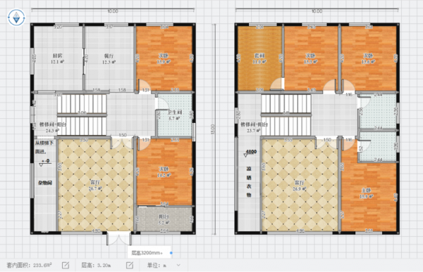 长方形自建房设计图,长方形自建房前后采光设计图 -第2张图片-室内构图家装