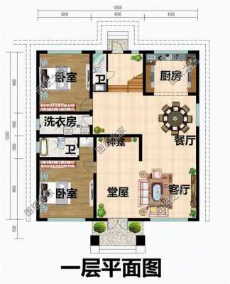  带堂屋别墅二层设计图「带堂屋的别墅户型图」-第2张图片-室内构图家装