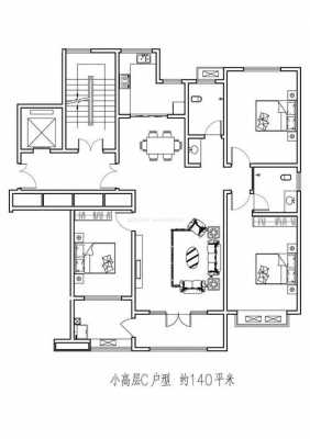 140平方米的房屋设计图纸-第2张图片-室内构图家装