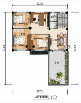 农村庭院2房户型设计图_农村庭院房屋设计实景图-第1张图片-室内构图家装