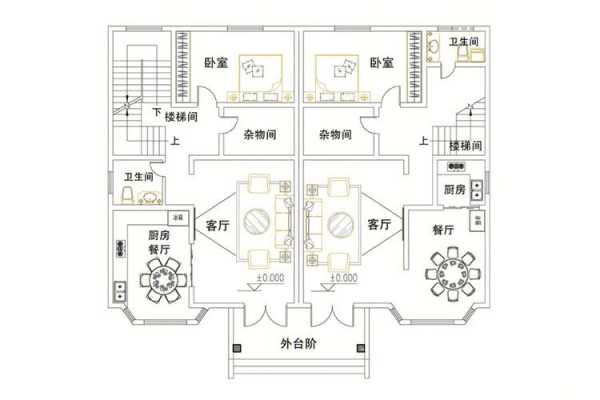 农村双拼方案设计图大全 农村双拼方案设计图-第1张图片-室内构图家装