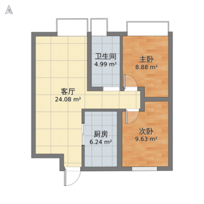 2房户型图设计图片大全 2房户型图设计图-第3张图片-室内构图家装