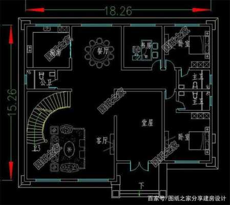 二层房屋设计图1014（二层房屋设计图楼梯在外面的）-第1张图片-室内构图家装