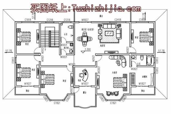 五个房间的房子平面图 五个房怎样设计图-第2张图片-室内构图家装