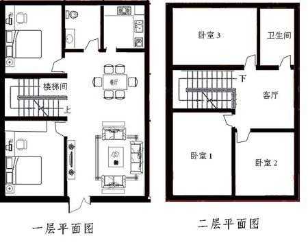 五个房间的房子平面图 五个房怎样设计图-第3张图片-室内构图家装