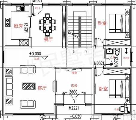 开间17米进深9米自建房平面图-第3张图片-室内构图家装