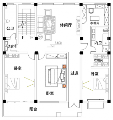 新中式平面效果图 新中式平面图设计图纸-第2张图片-室内构图家装