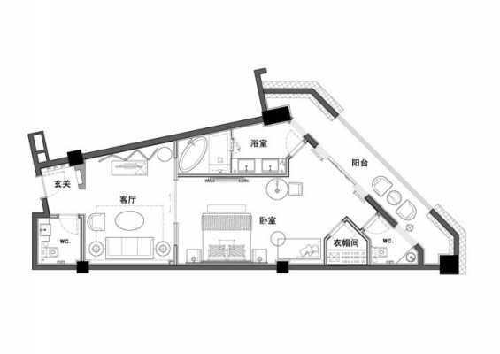 异形小卧室设计图,异形卧室平面布置图 -第1张图片-室内构图家装