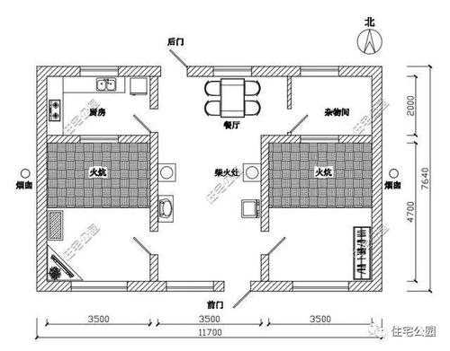 农村平房设计图大全100平米 农村平方房子设计图带炕-第3张图片-室内构图家装