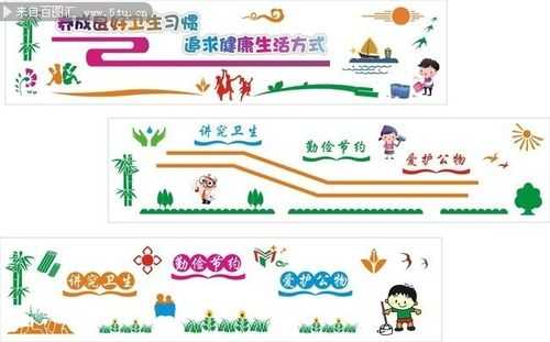 学校卫生墙画图片大全集-学校卫生栏设计图-第3张图片-室内构图家装