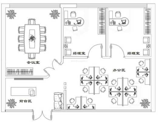 双人办公室布置 双人办公室布局设计图-第3张图片-室内构图家装