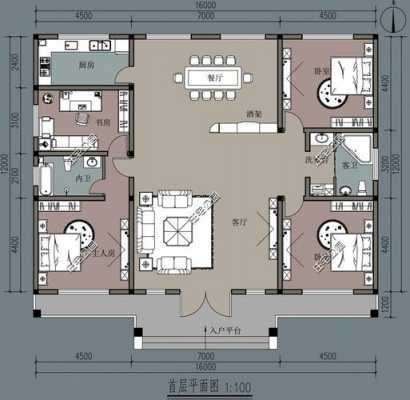 乡下一层半房子怎样建?-乡下建房一层半户型设计图-第3张图片-室内构图家装