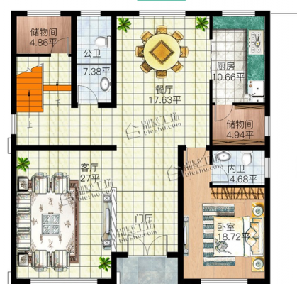 农村自建房厨房布局图 农村自建房餐厅与厨房设计图-第1张图片-室内构图家装