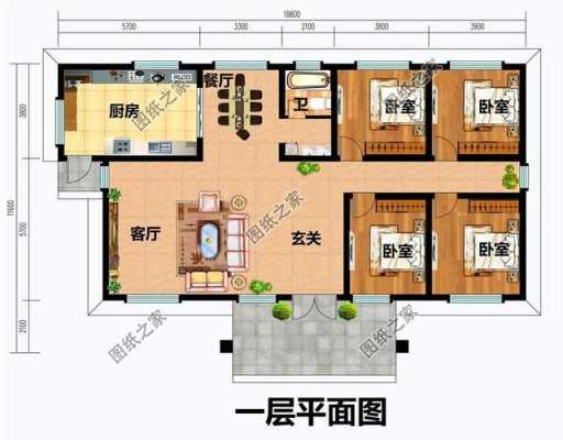 四间一层房子设计图_四间一层房屋设计图 农村-第3张图片-室内构图家装