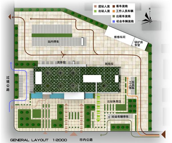 客运站总平面图设计 客运站平面设计图-第1张图片-室内构图家装