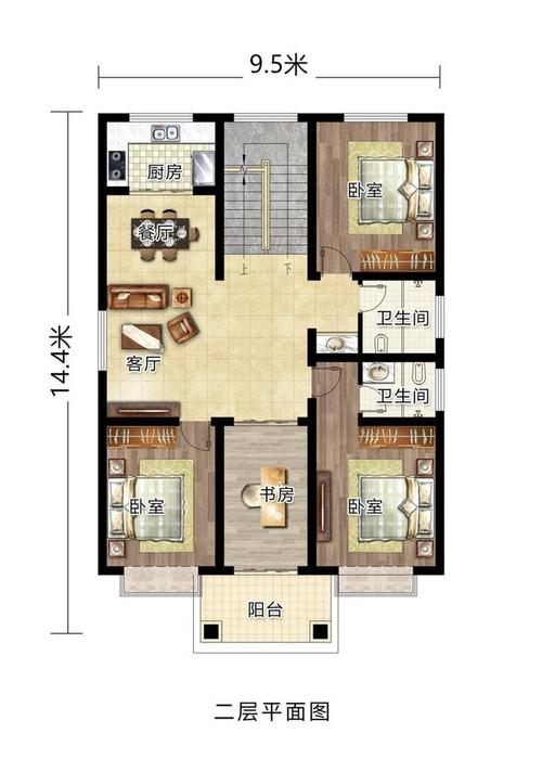 两室一厅一厨设计图建房-第1张图片-室内构图家装