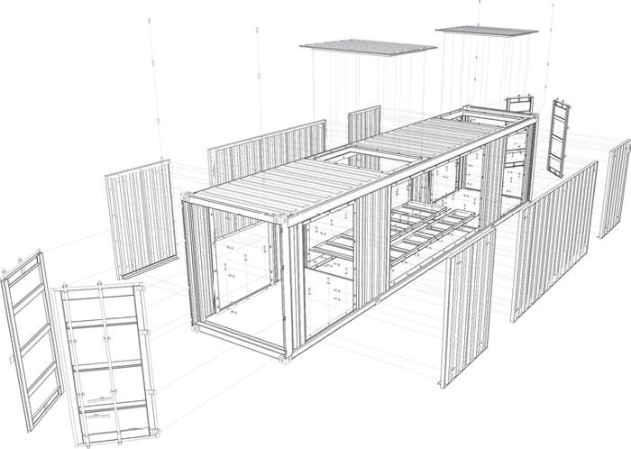 中国集装箱房屋设计图_集装箱房屋设计图手绘-第2张图片-室内构图家装
