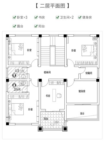 300平米二层楼房设计图（300平方两层别墅户型图）-第1张图片-室内构图家装