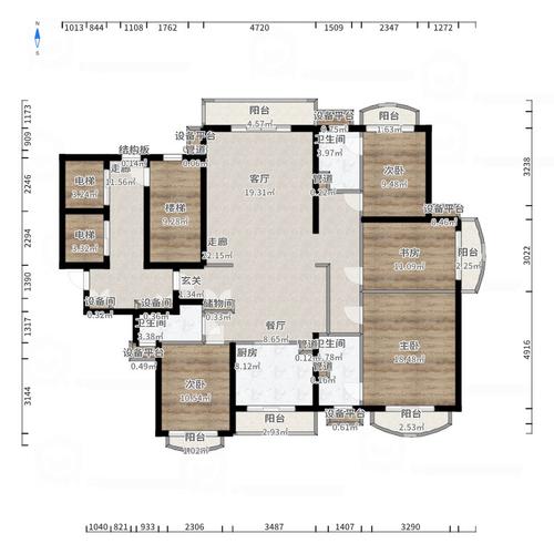  195平方设计图4室2厅「195平米户型图」-第3张图片-室内构图家装