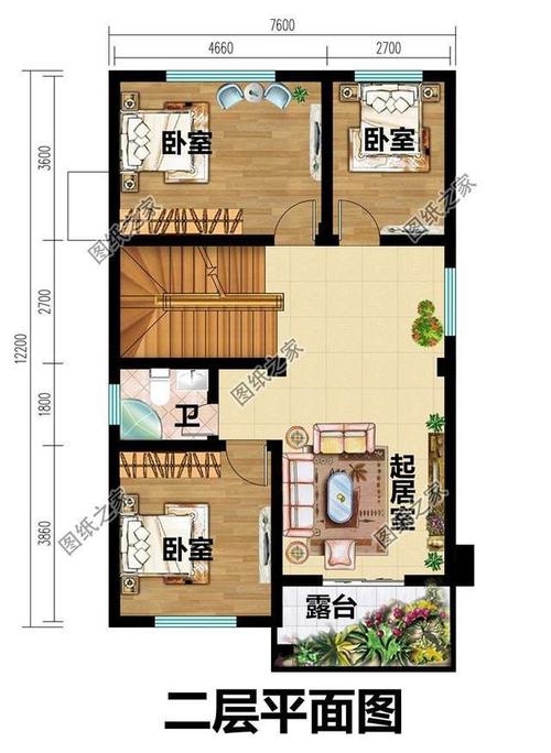 两层8户设计图_二层8x10平农村房屋设计图-第3张图片-室内构图家装