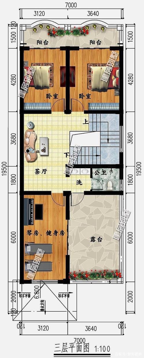 七米宽的房屋设计图-第2张图片-室内构图家装