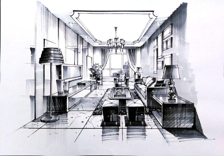 素描客厅设计图片-素描客厅设计图-第3张图片-室内构图家装