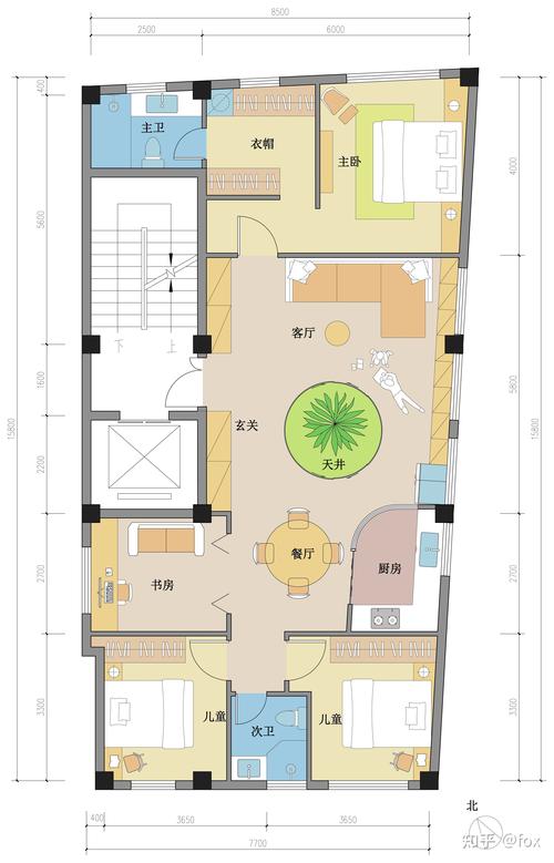 农村自建房天井设计-自建天井房平面设计图-第3张图片-室内构图家装