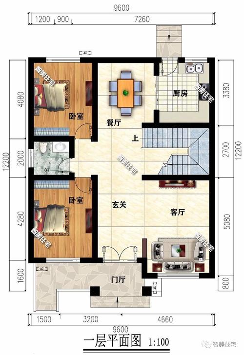 9.5米面宽别墅设计图_95米宽12米深房子设计图-第3张图片-室内构图家装