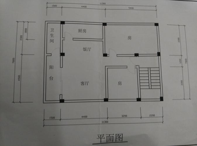 平房三室一厅设计图纸-第2张图片-室内构图家装