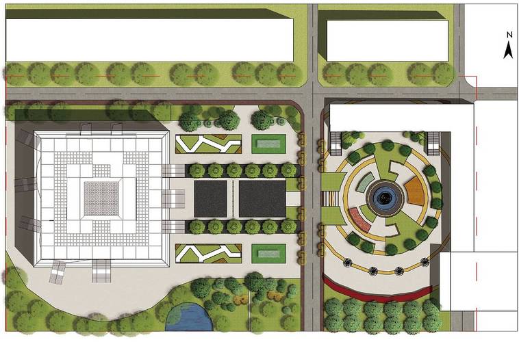 校园广场景观设计平面图-第2张图片-室内构图家装