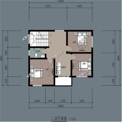 农村10x8别墅设计图-第3张图片-室内构图家装