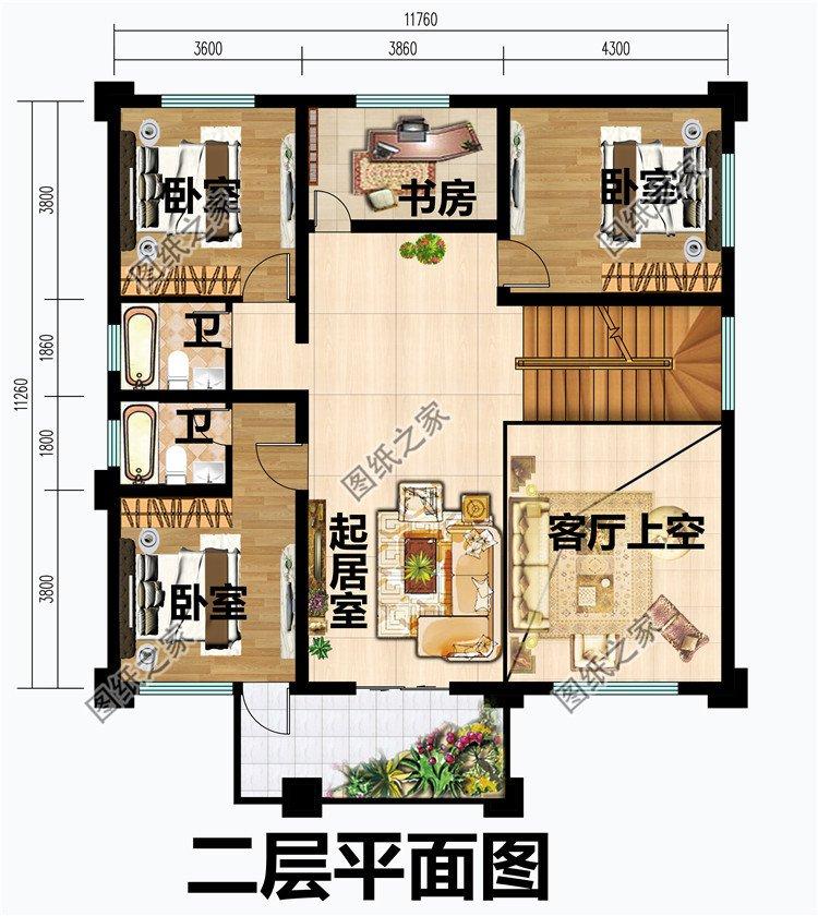 140平方米农村建房图-144平方农村楼房设计图-第3张图片-室内构图家装