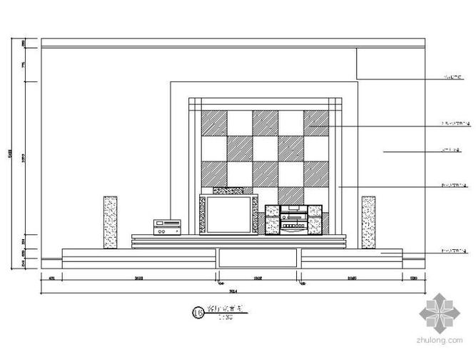  电视墙立面设计图「电视墙立面手绘图」-第2张图片-室内构图家装