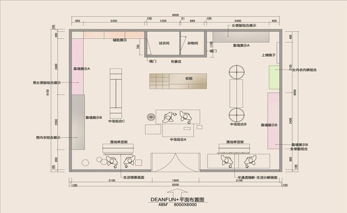 服装设计店设计图纸-第3张图片-室内构图家装