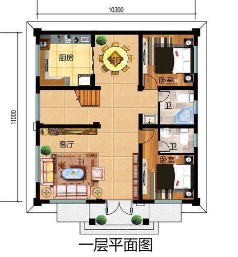 120多平方建房设计图-第3张图片-室内构图家装