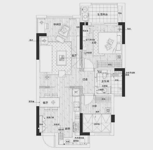 80平米cad设计图-第1张图片-室内构图家装