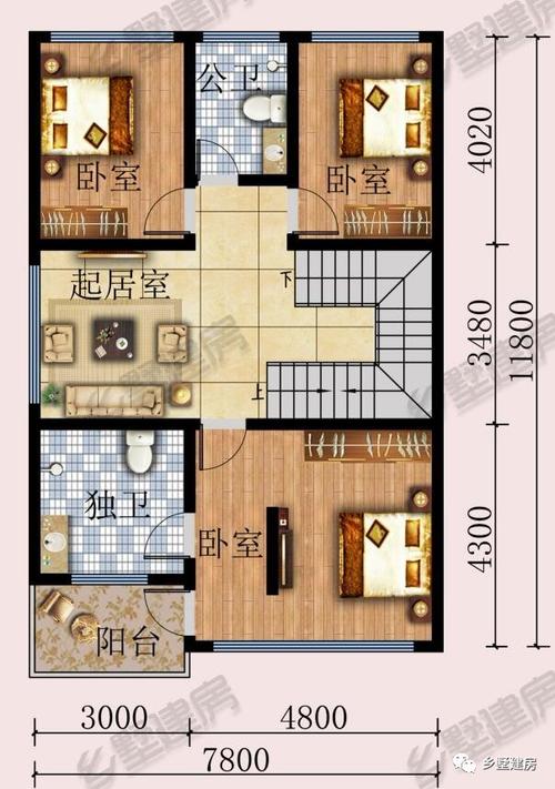 8x8自建房子图-8x12自建房设计图-第3张图片-室内构图家装