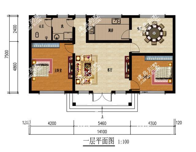 长方形一层别墅设计图（长方形别墅图纸）-第3张图片-室内构图家装