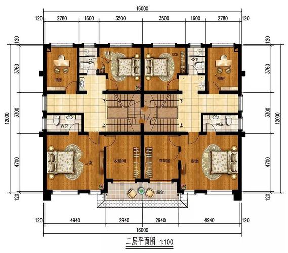 农村房屋双拼设计图_农村双拼房子户型图片大全-第3张图片-室内构图家装