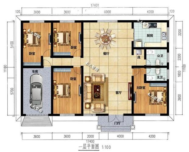 17米x12米房子设计图_17米x7米房屋设计图-第1张图片-室内构图家装