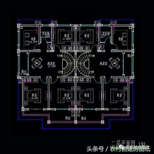 农村建房两户设计图_农村建房两房一厅设计图-第1张图片-室内构图家装